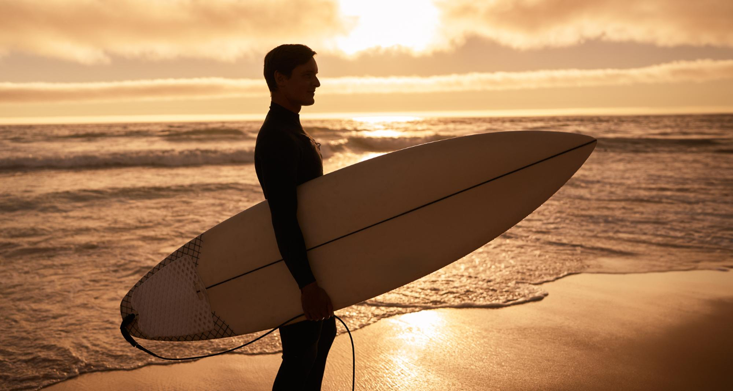 Puzzle Surfista al atardecer