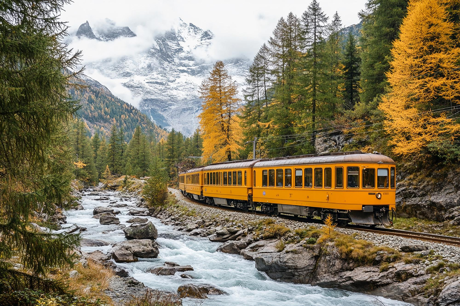 Puzzle Tren entre montañas