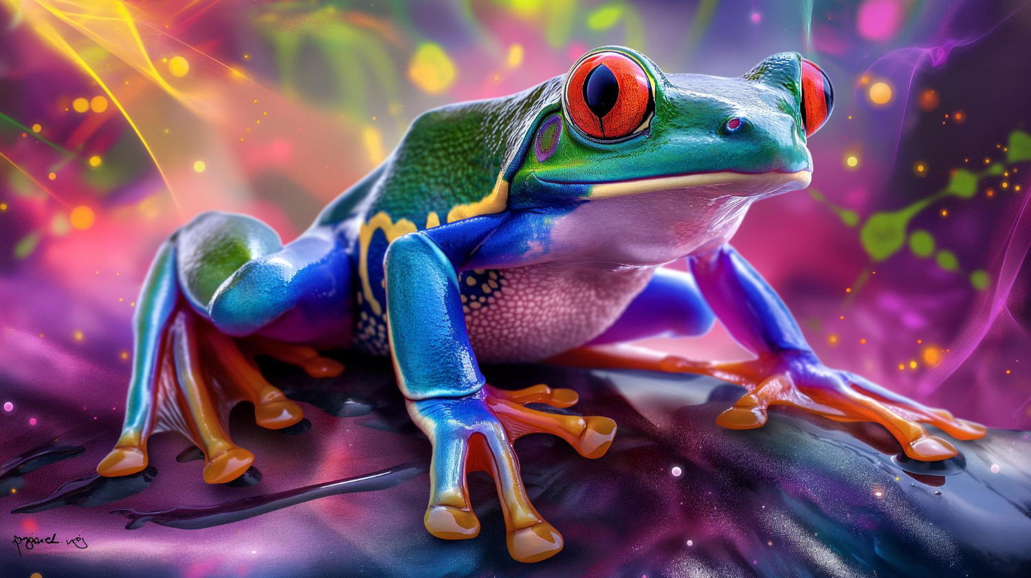 Puzzle Rana de colores