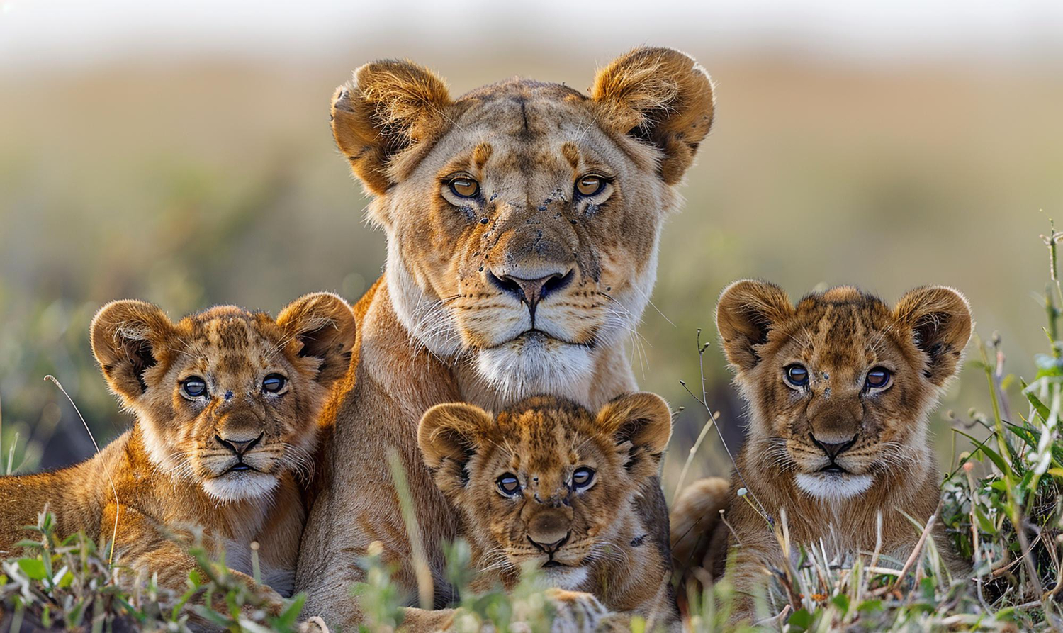 Puzzle Familia de leones