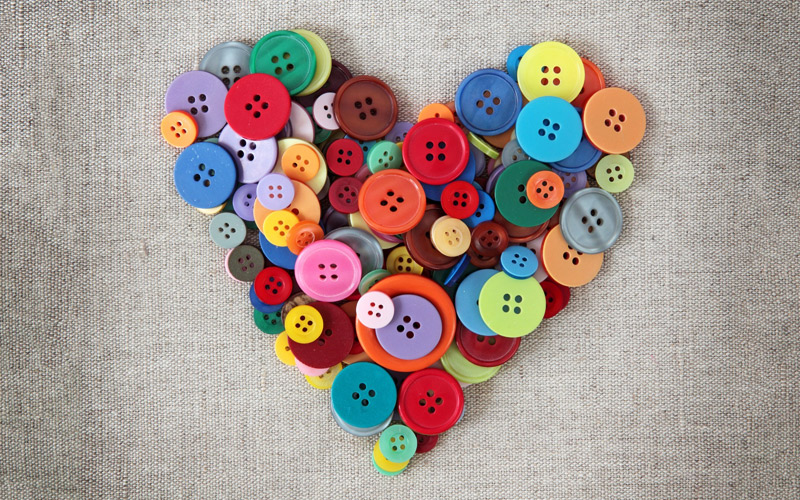 Puzzle Corazón con botones