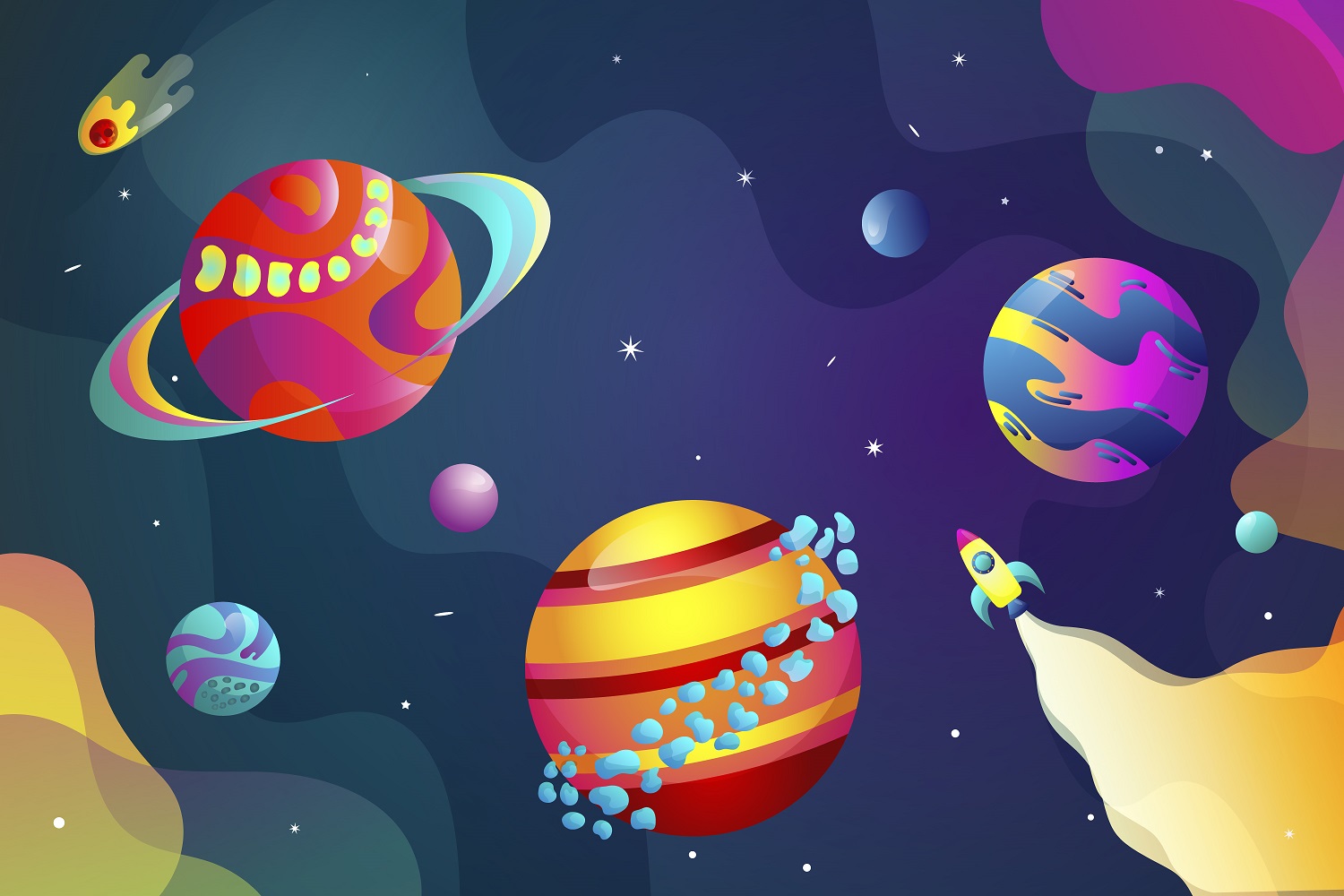 Puzzle Dibujo de planetas